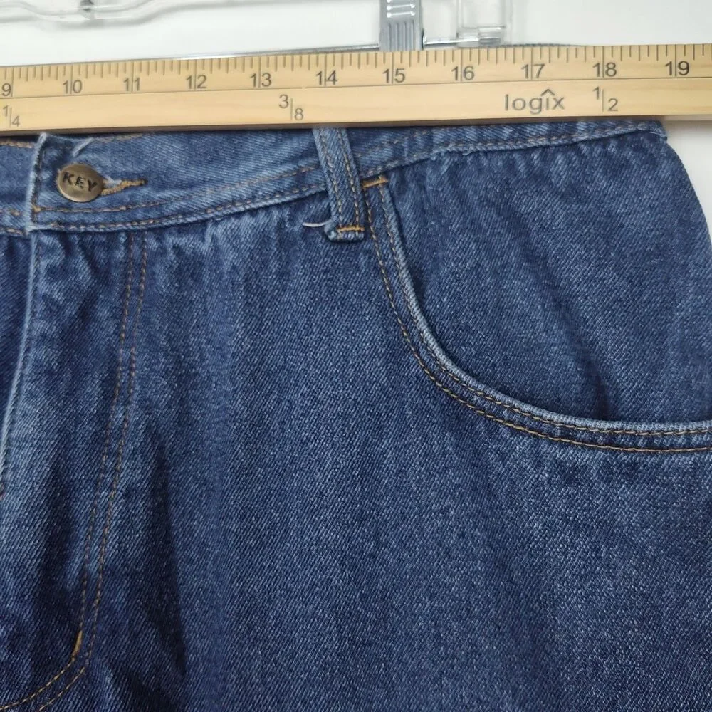 Key‎ Straight Leg Flannel Lined Men's Jeans, 38 x 30, Medium Wash Blue